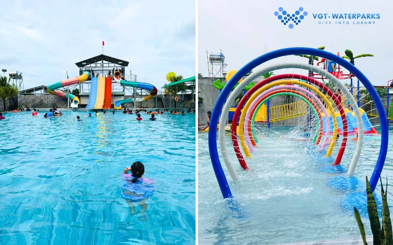 Các trò chơi nước tại công viên nước Aqua Park
