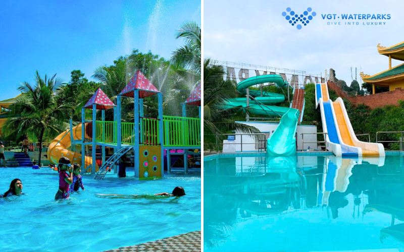 Các trò chơi nước tại công viên nước Hồ Mây Park